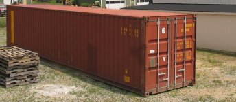 Used Steel Storage Container, Orthographic View Doors Closed