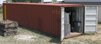 Used Steel Storage Container, Orthographic View Doors Open